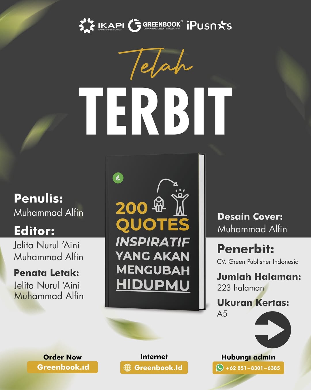 200 QUOTES INSPIRATIF yang akan Mengubah HidupmuPenulis- Muhammad AlfinISBN-Perancang Sampul - R